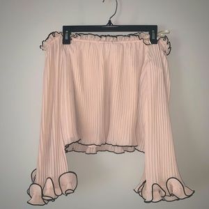 Cream strapless shirt